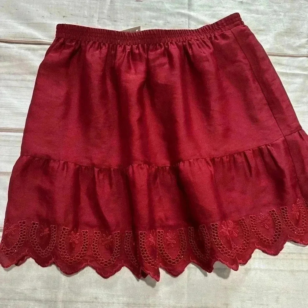 Madewell Red Mini Skirt Size Small NWT
